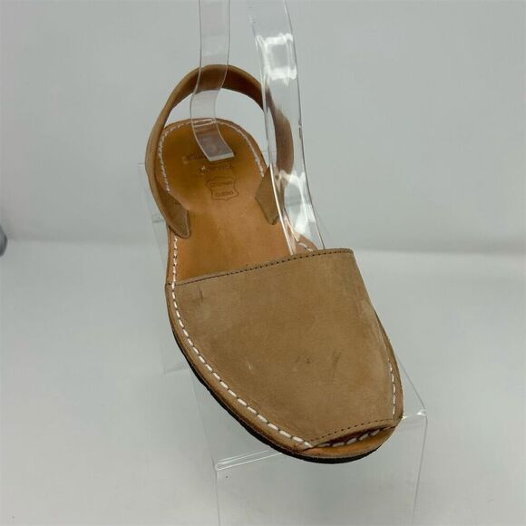 Ciutadella de Menorca Spain Avarcus Brown Leather Slingback Sandals Size 6 - Picture 2 of 13
